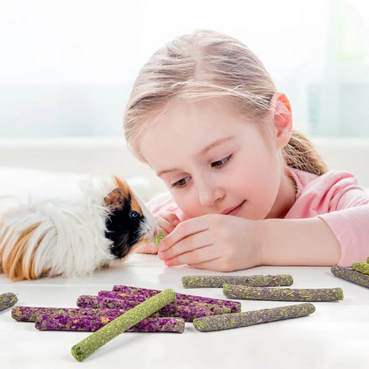 32Pcs Timothy Hay Sticks 320G Rabbit Toys Bunny, Guinea Pig Toys Natural Hamster Toys for Teeth Handmade Treats and Chews Chinchilla Rat Gerbil - Image 4