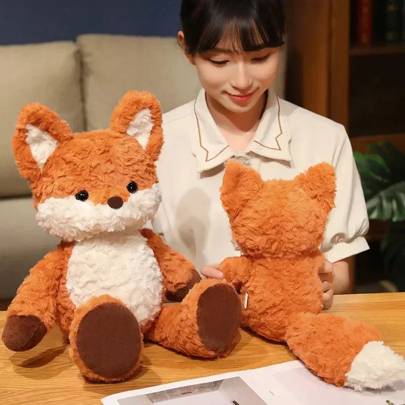 35cm/50cm Cute Fluffy Fox Plush Toy Soft Cartoon Orange Foxes Stuffed Doll Appease Birthday Gift - Image 3