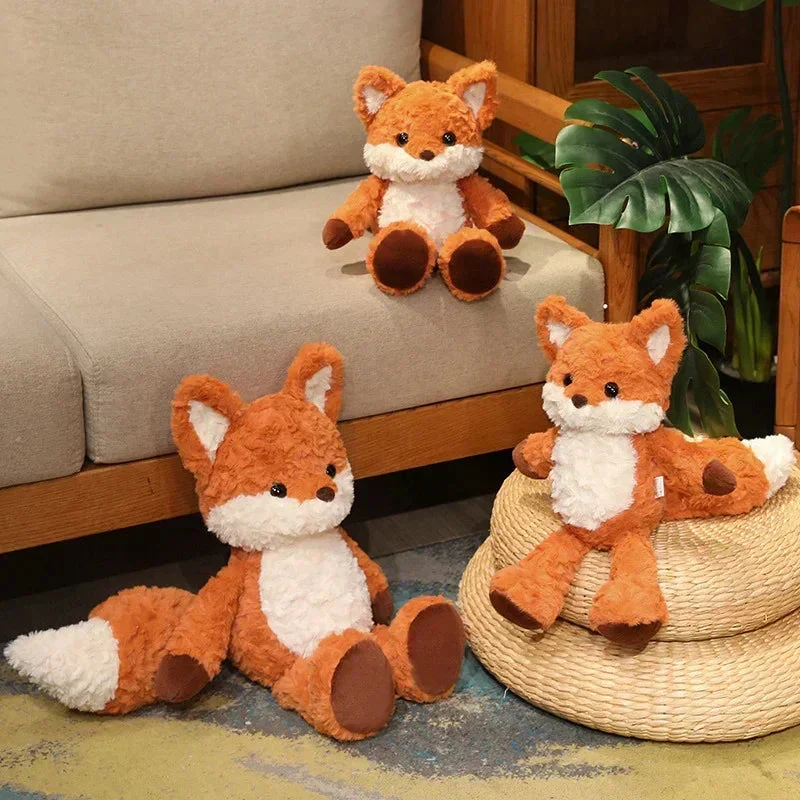 35cm/50cm Cute Fluffy Fox Plush Toy Soft Cartoon Orange Foxes Stuffed Doll Appease Birthday Gift - Image 4
