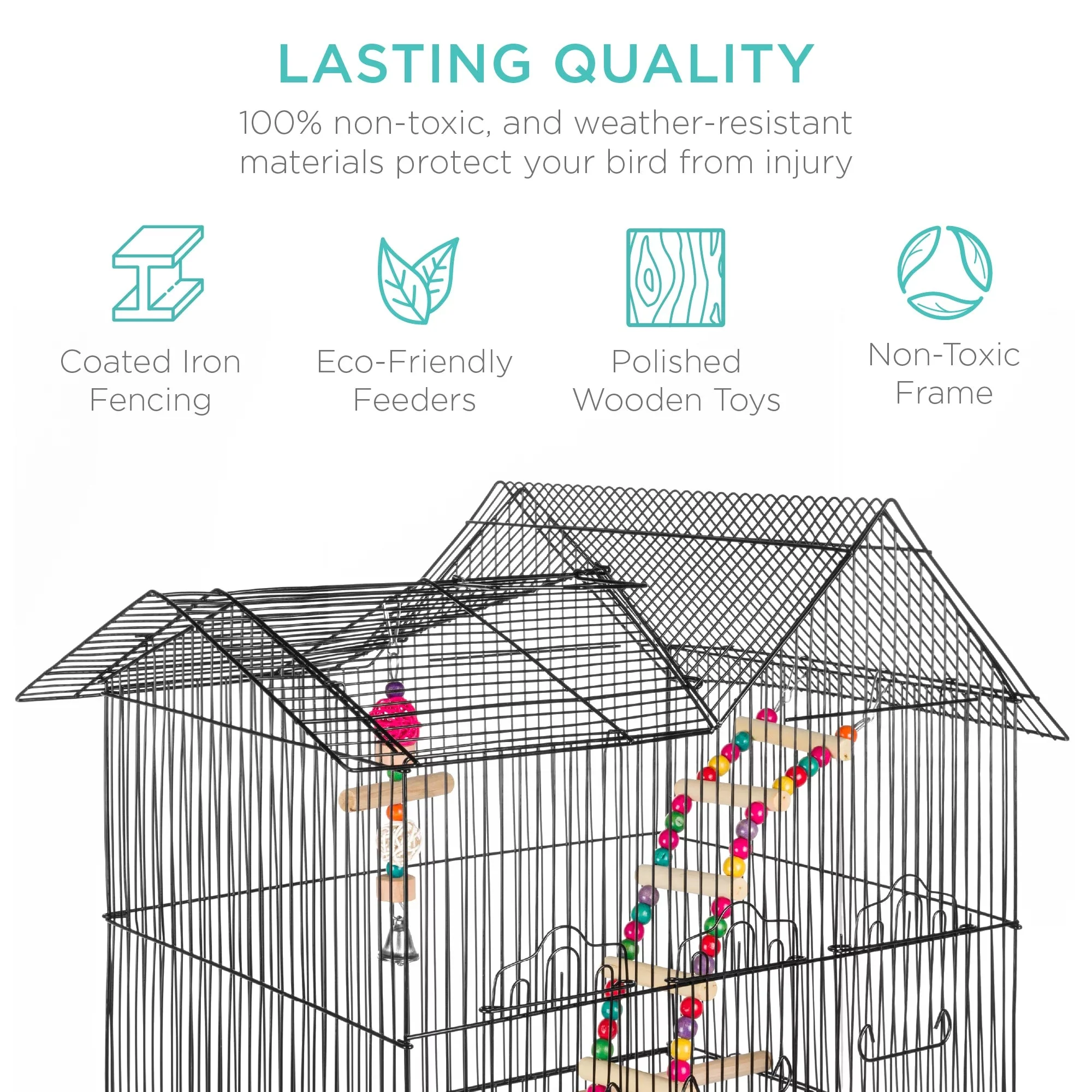 36In Indoor/Outdoor Iron Bird Cage for Parro - Image 4
