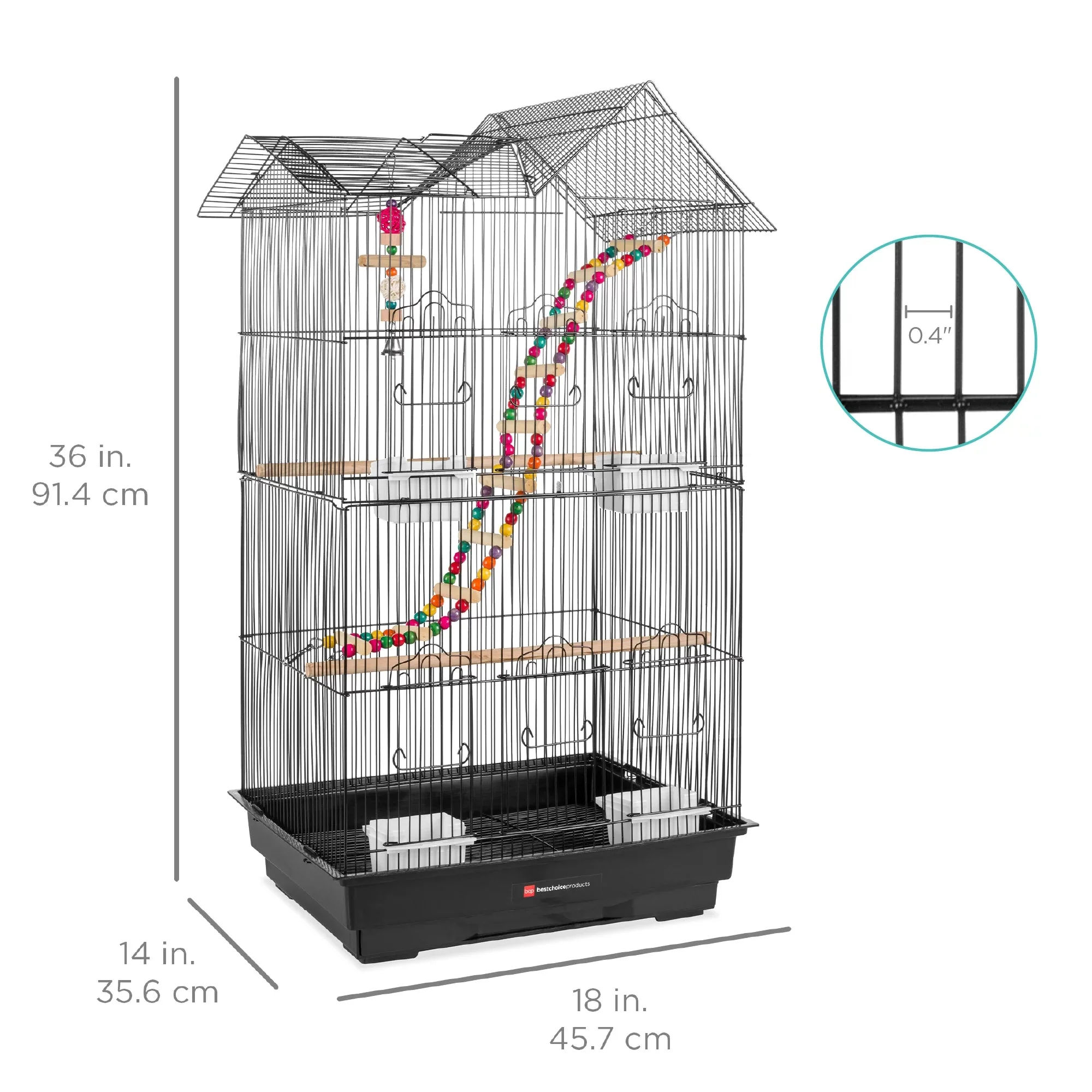 36In Indoor/Outdoor Iron Bird Cage for Parro - Image 7
