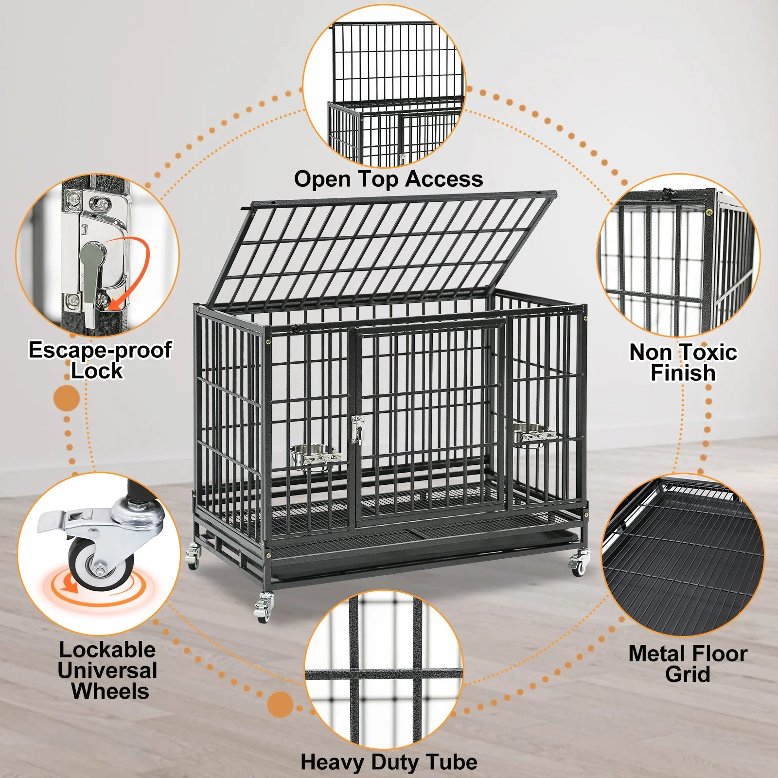37" Stackable Heavy Duty Dog Crate 371D03 - Image 3
