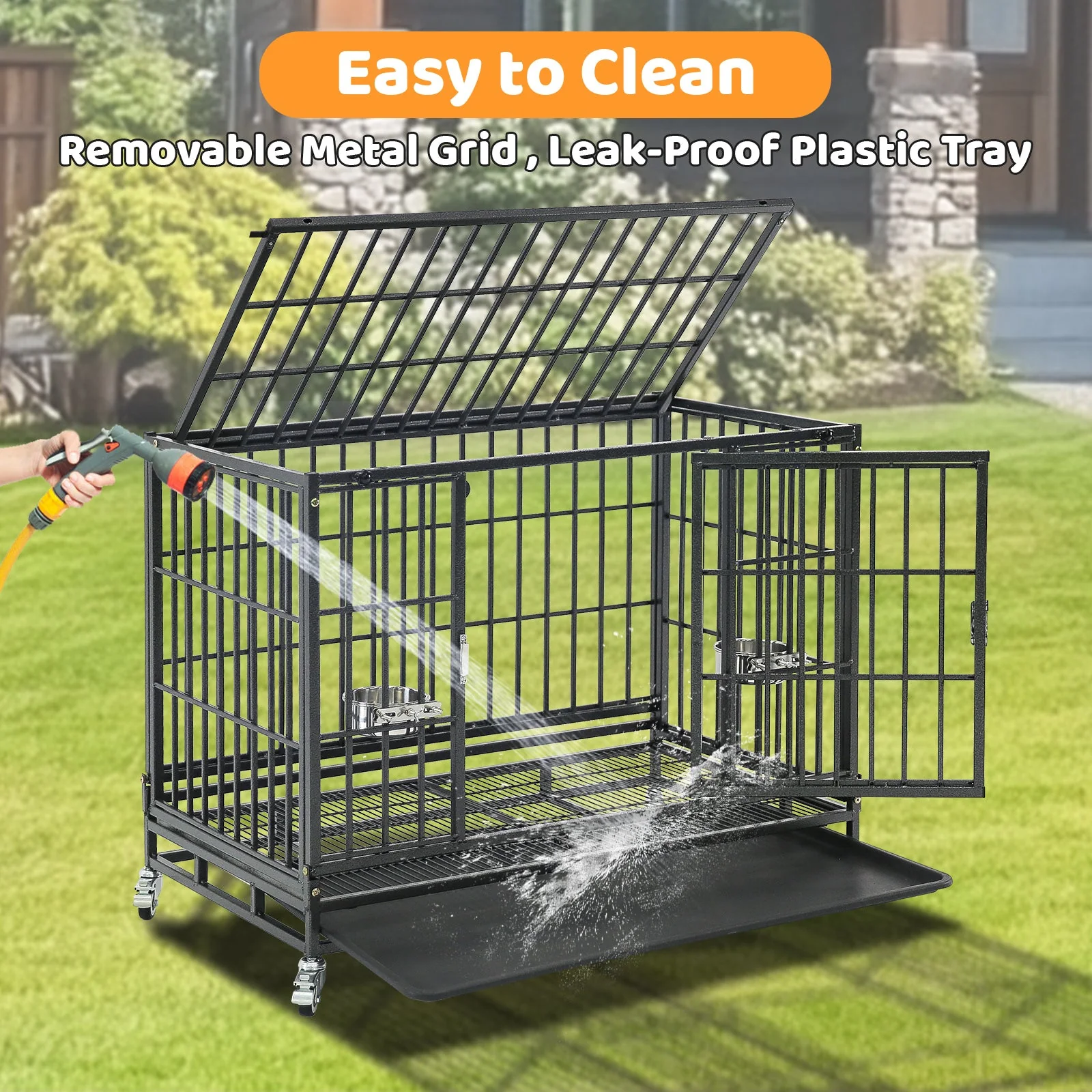 37" Stackable Heavy Duty Dog Crate 371D03 - Image 5