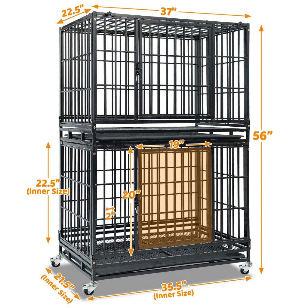 37" Stackable Heavy Duty Dog Kennel 371D04 - Image 15