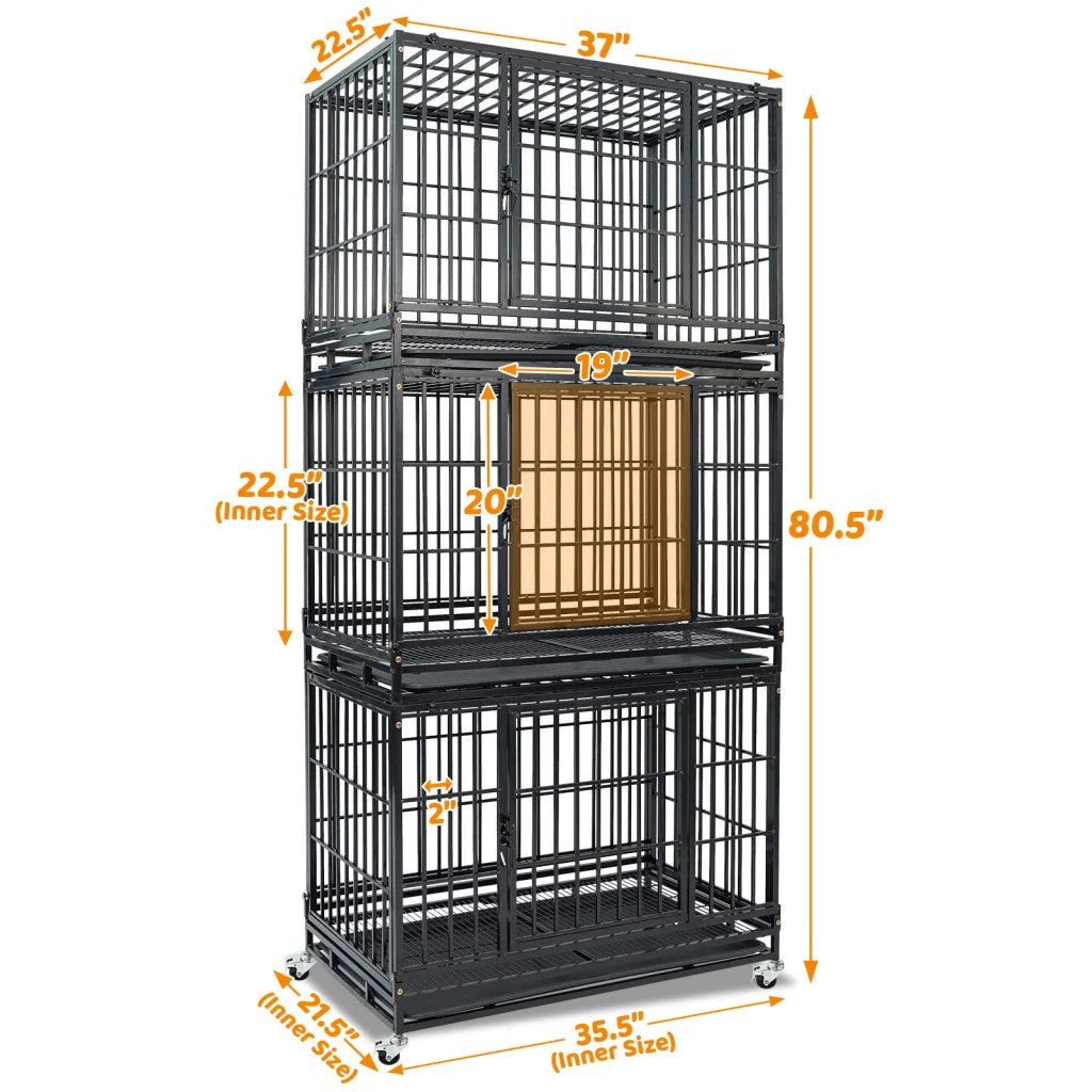 37" Stackable Heavy Duty Dog Kennel 371D04 - Image 16