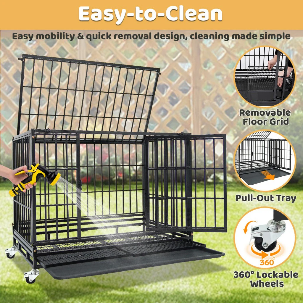37" Stackable Heavy Duty Dog Kennel 371D04 - Image 6