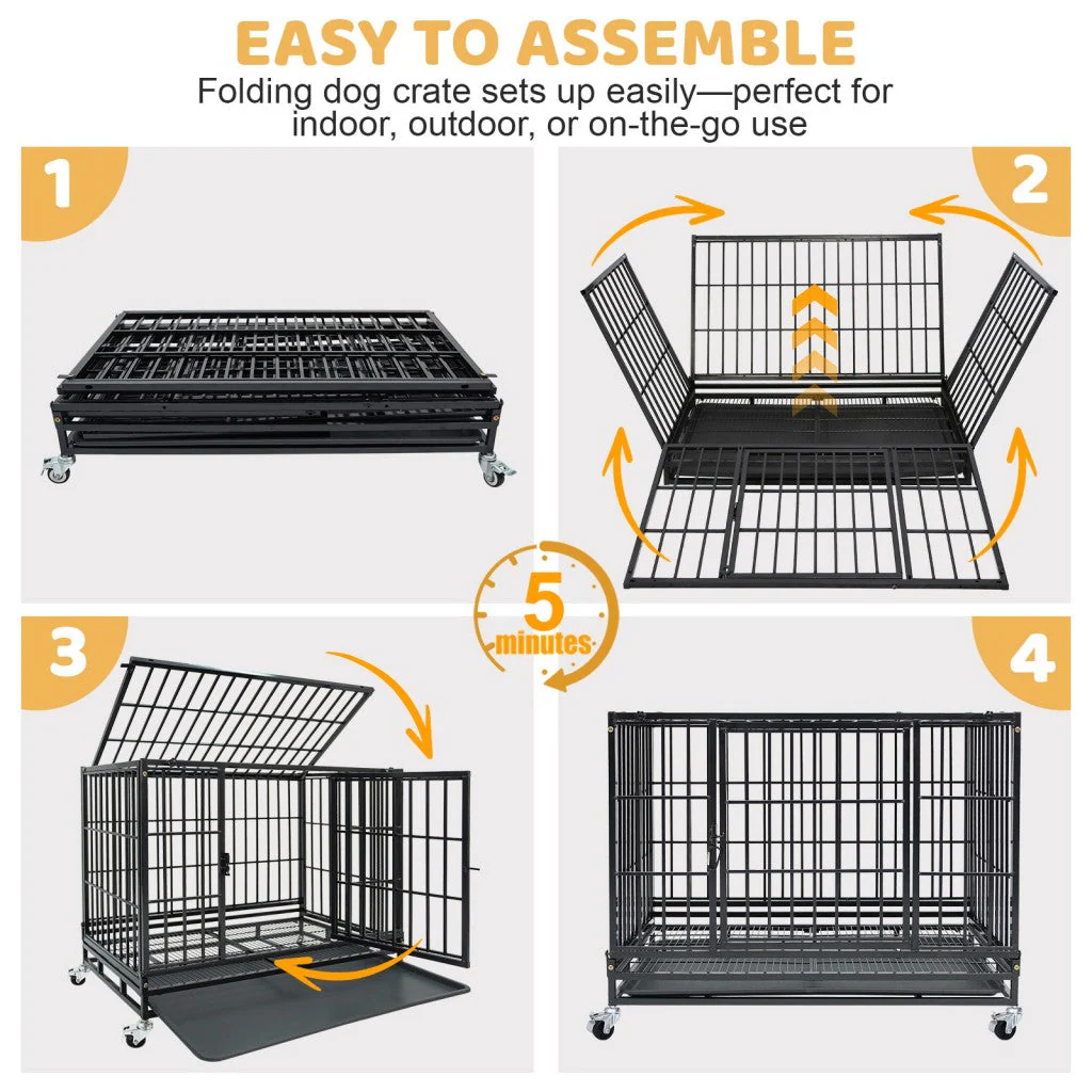 37" Stackable Heavy Duty Dog Kennel 371D04 - Image 8