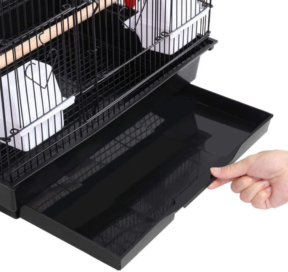 39-Inch Roof Top Large Flight Parrot Bird Cage for Small Quaker Parrot Cockatiel Sun Parakeet Green Cheek Conure Budgie Finch Lovebird Canary Pet Bird Cage W/Toys - Image 7
