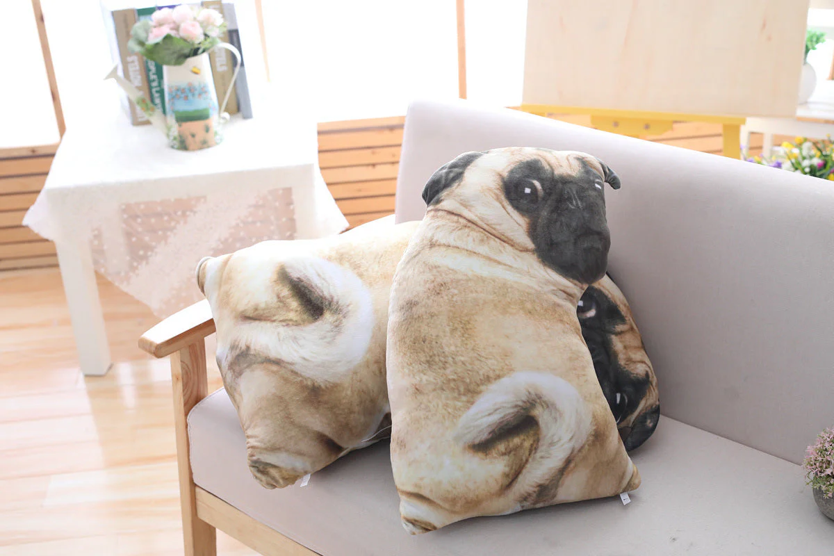 3D Simulation Belldog Plush Toy Pillow Real Life Doll Funny Pug Dog Doll Nap Pillow Lying Prone Soft Sofa Pillow - Image 2