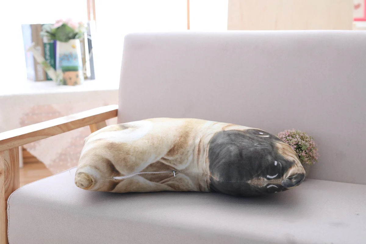 3D Simulation Belldog Plush Toy Pillow Real Life Doll Funny Pug Dog Doll Nap Pillow Lying Prone Soft Sofa Pillow - Image 3