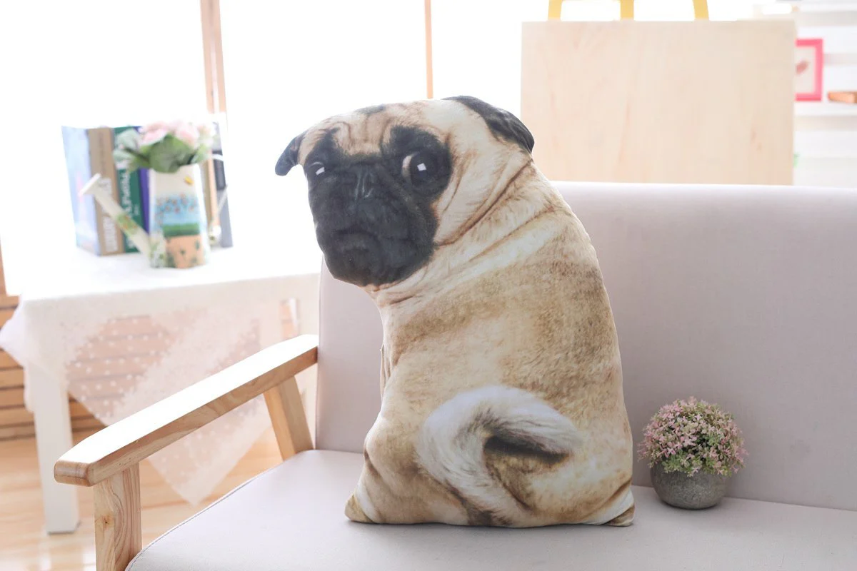 3D Simulation Belldog Plush Toy Pillow Real Life Doll Funny Pug Dog Doll Nap Pillow Lying Prone Soft Sofa Pillow - Image 7