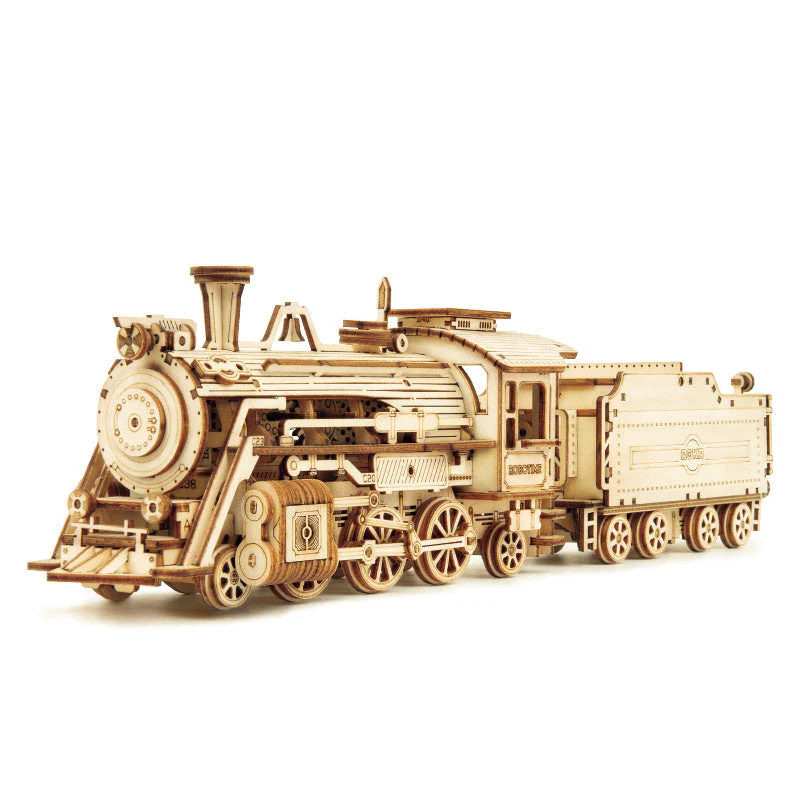 3D Wooden Puzzle Train Model DIY Wooden Train Toy Mechanical Train Model Kit Assembly Model Home Decoration Crafts - Image 12