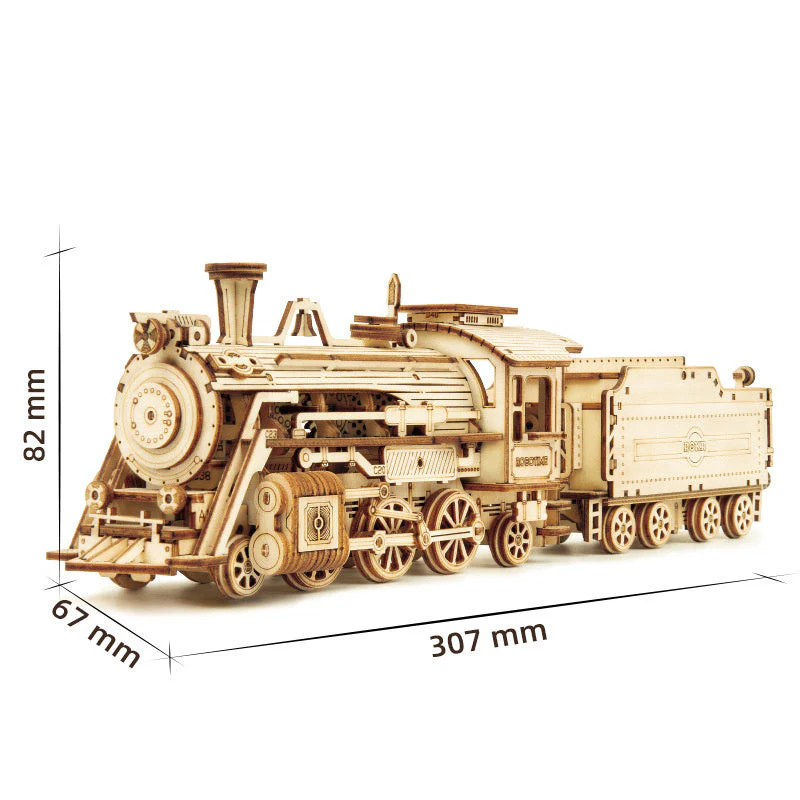 3D Wooden Puzzle Train Model DIY Wooden Train Toy Mechanical Train Model Kit Assembly Model Home Decoration Crafts - Image 8