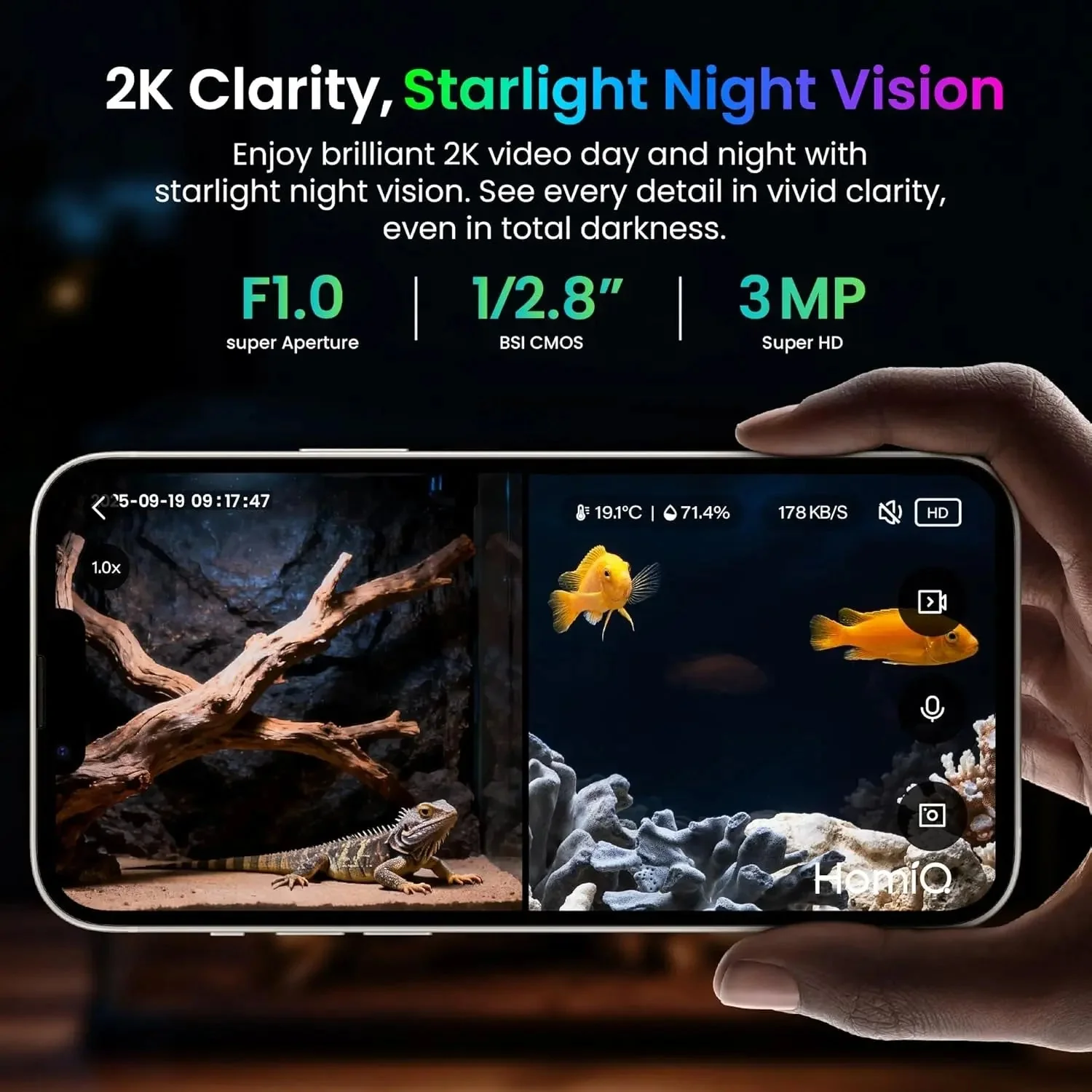3MP 2K Aquarium & Terrarium Pet Camera w/ Night Vision & Smart Alerts - Image 2