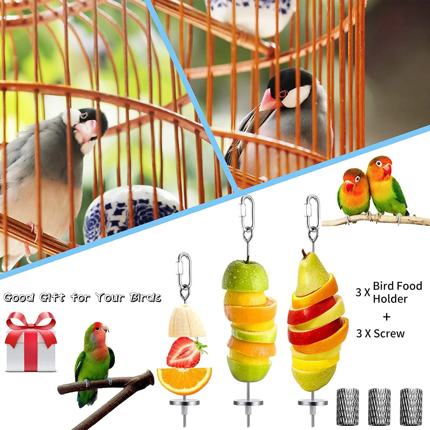 3Pcs Bird Food Holder - Image 2