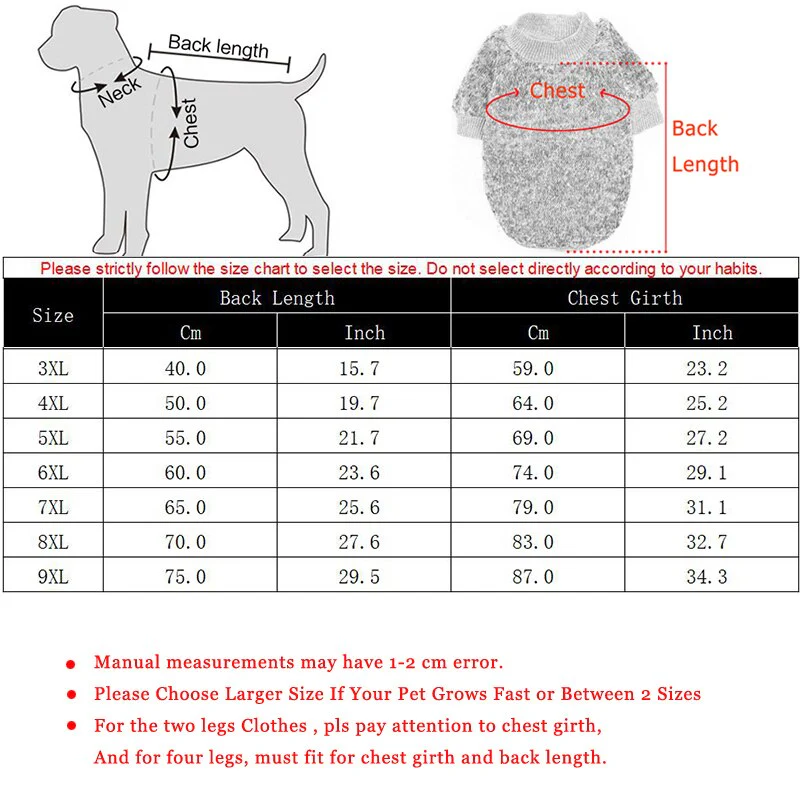 3XL-9XL Winter Warm Pet Sweater - Image 2