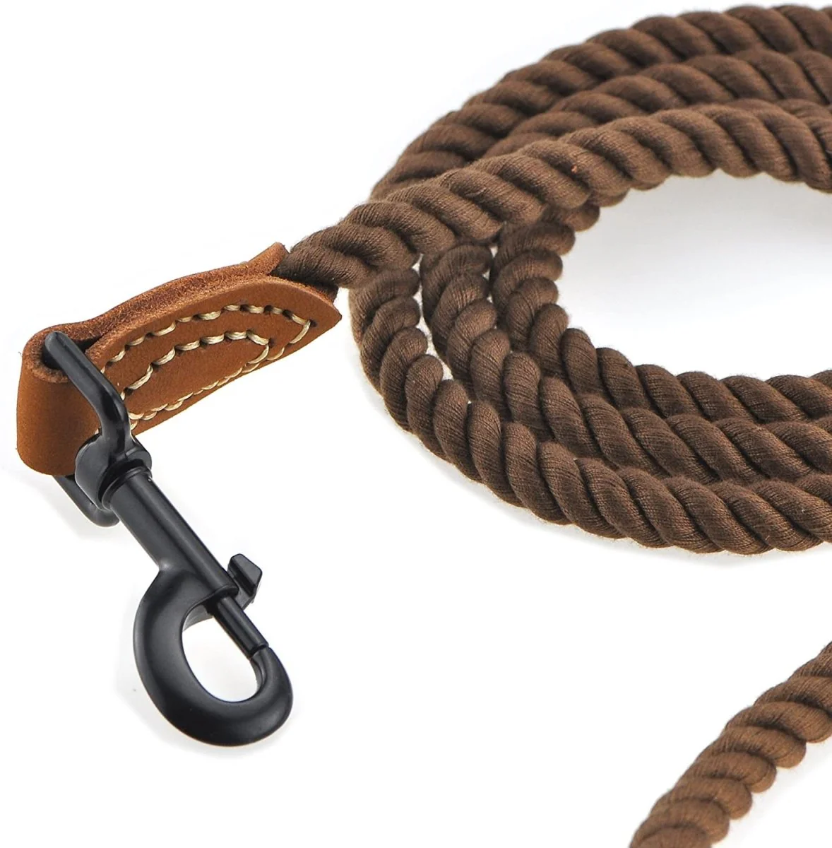 4 feet rope dog leach with lather handle - Image 6