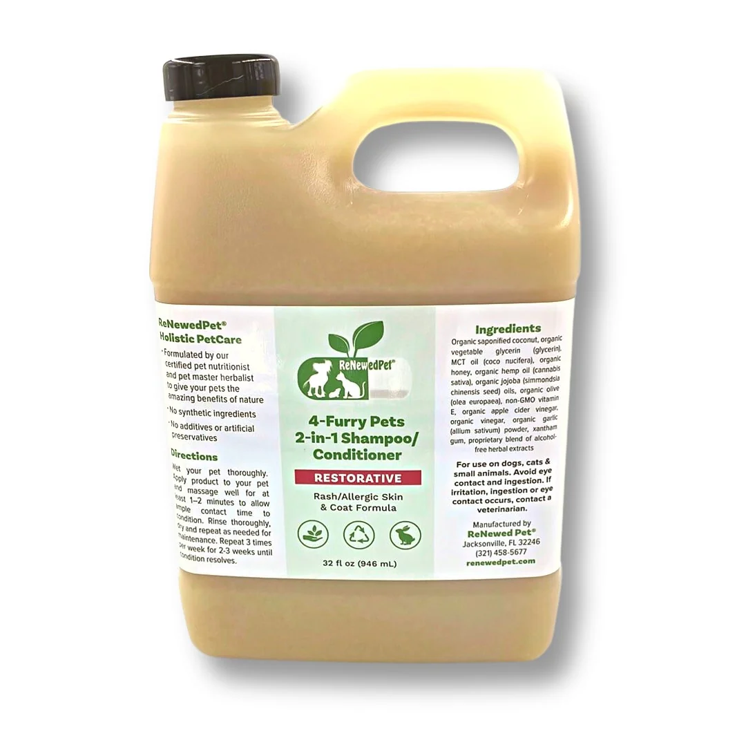 4-FURRY PETS 2-IN-1 * RESTORATIVE SHAMPOO & CONDITIONER - Image 4