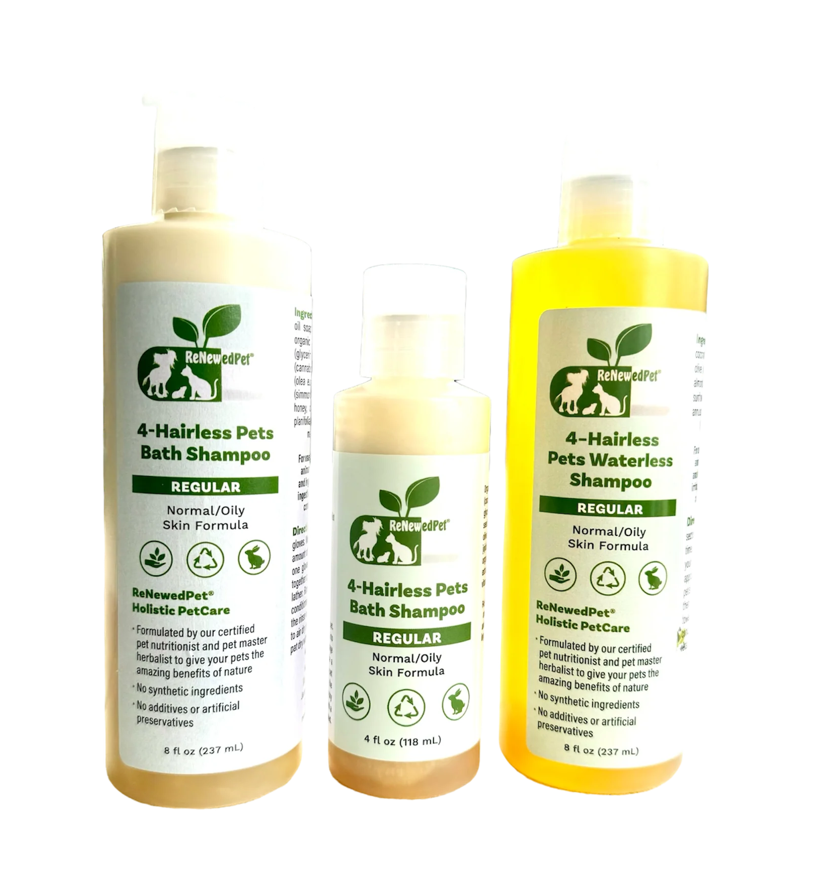 4-HAIRLESS PETS REGULAR SHAMPOO, WATERLESS SHAMPOO & CONDITIONER KIT - Image 3