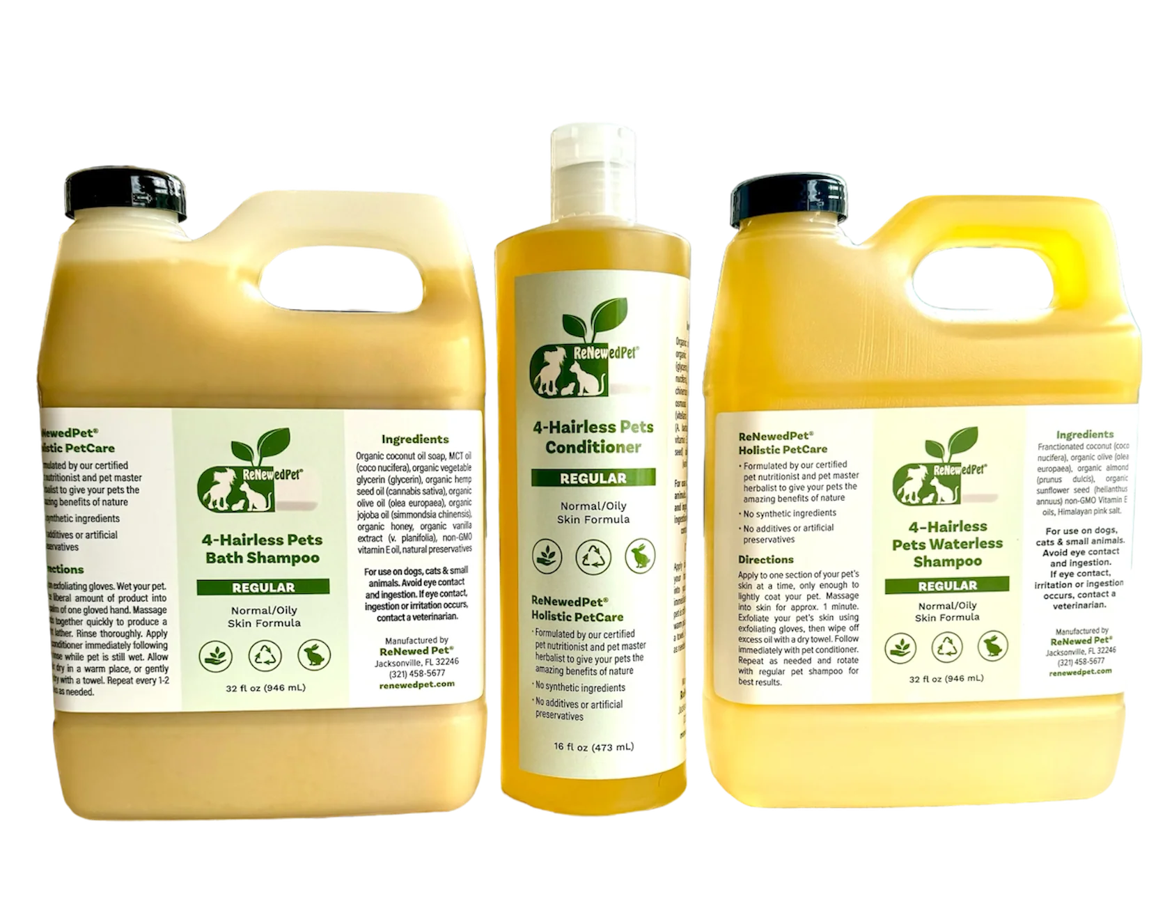 4-HAIRLESS PETS REGULAR SHAMPOO, WATERLESS SHAMPOO & CONDITIONER KIT - Image 4