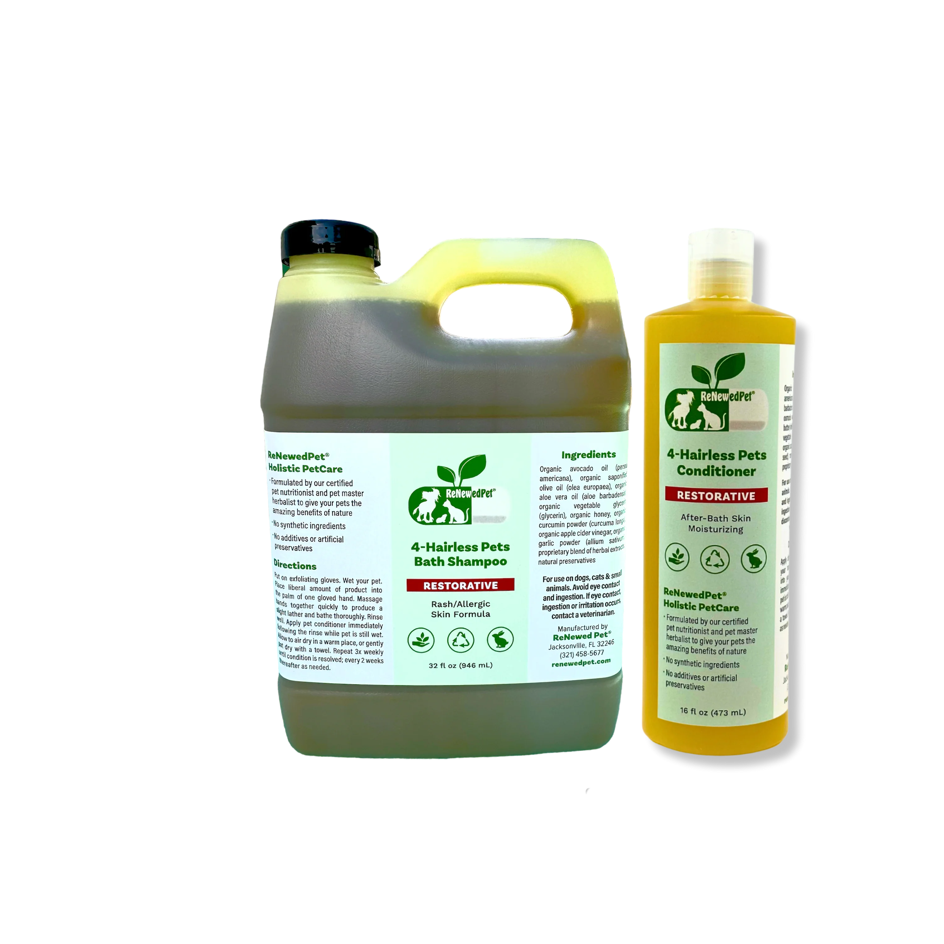 4-HAIRLESS PETS RESTORATIVE SHAMPOO & CONDITIONER - Image 3