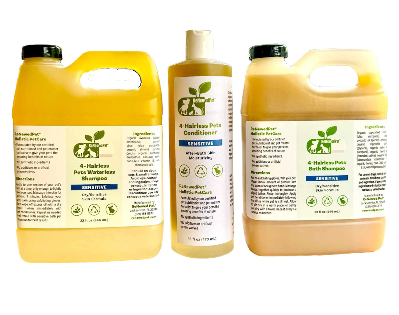 4-HAIRLESS PETS SENSITIVE SHAMPOO, WATERLESS & CONDITIONER KIT - Image 4
