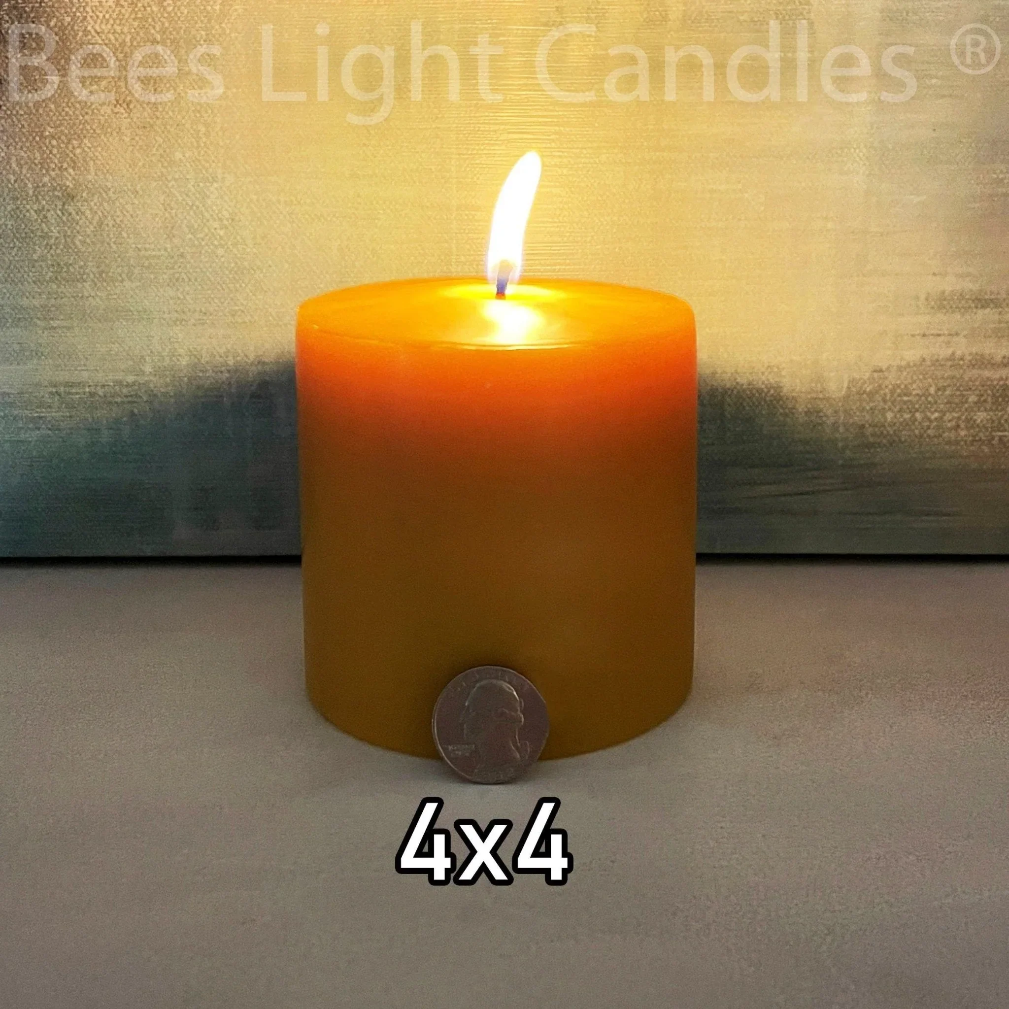 4 Inch Wide Beeswax Pillar Candle Set of 4x4+4x6+4x8 - Image 3