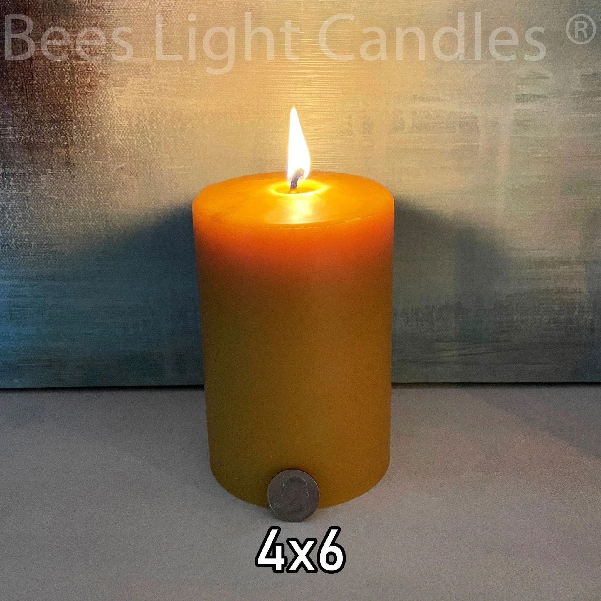 4 Inch Wide Beeswax Pillar Candle Set of 4x4+4x6+4x8 - Image 4