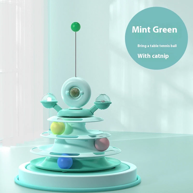 4 Levels Cat Toy Tower Turntable - Image 12