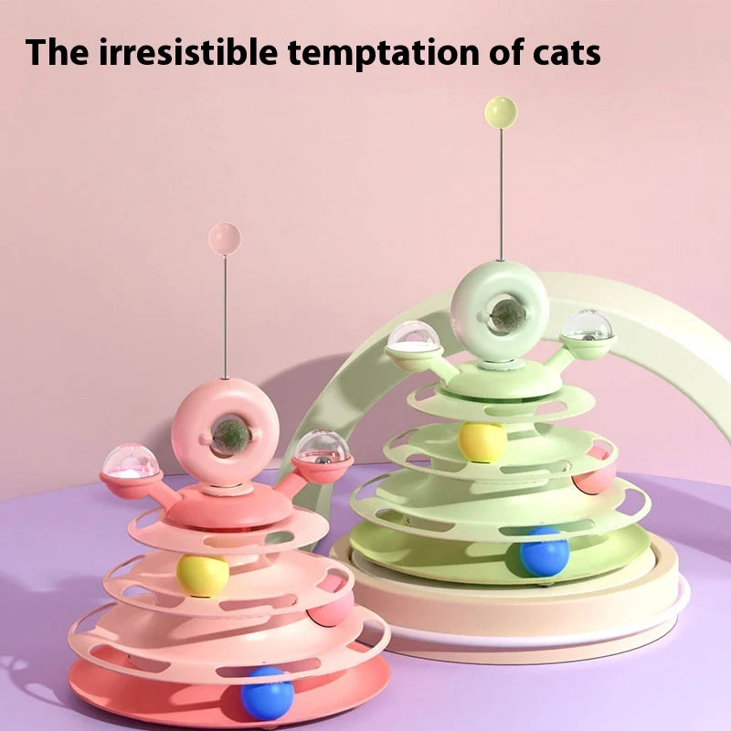 4 Levels Cat Toy Tower Turntable - Image 2
