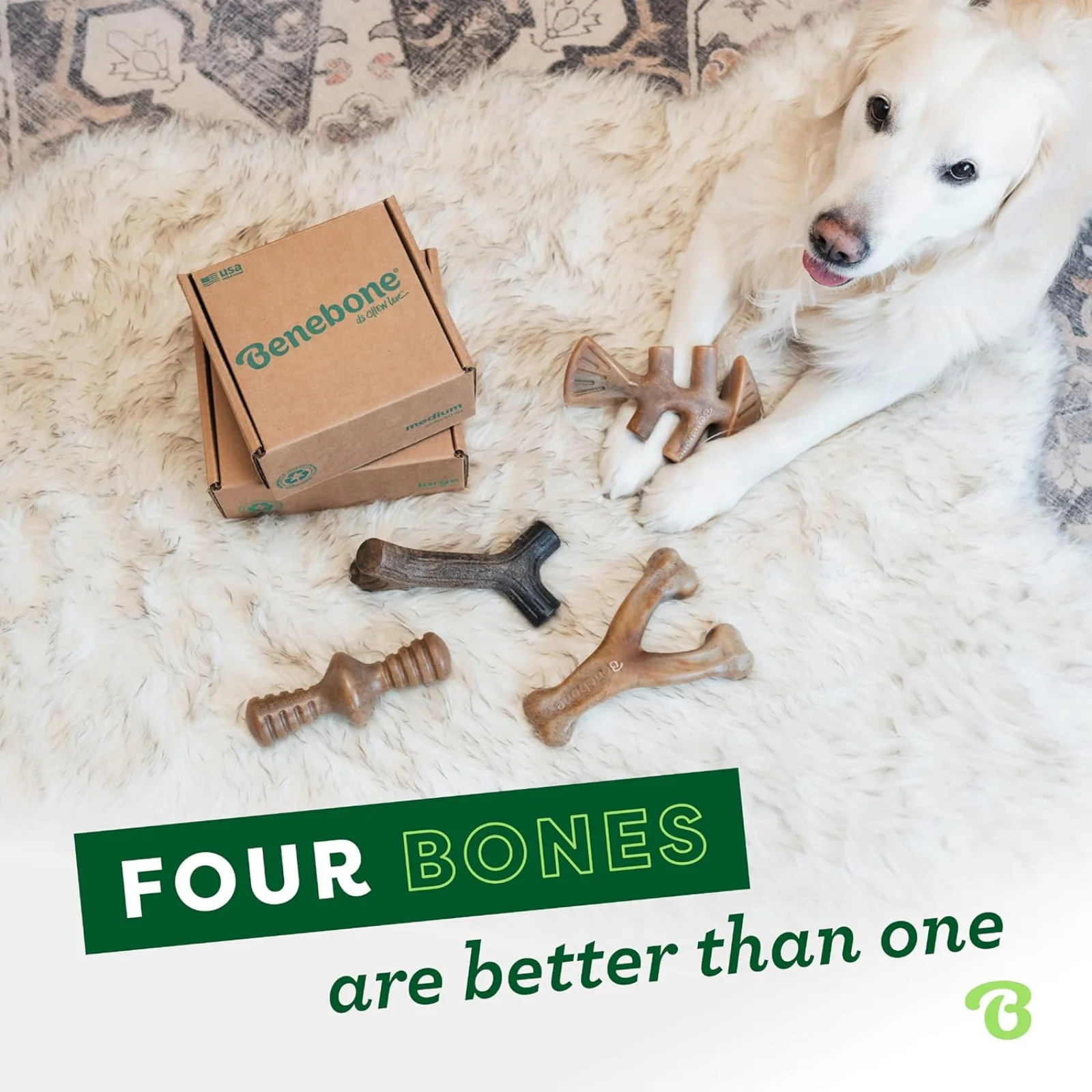 4-Pack Dog Chew Toys for Aggressive Chewers, Made in USA, 60lbs and Under - Image 5