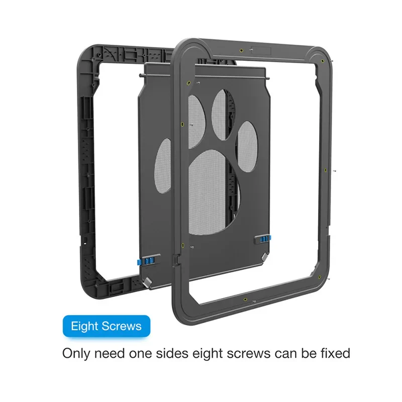 4-Way Lockable Pet Door – Durable Plastic Dog & Cat Flap for Screen Windows and Doors - Image 2