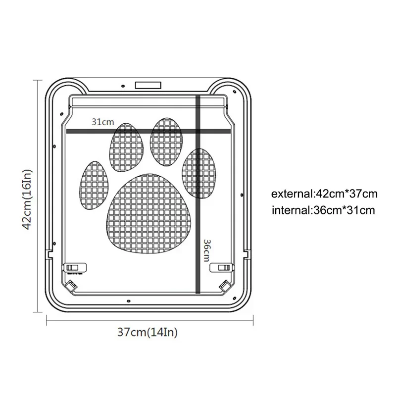 4-Way Lockable Pet Door – Durable Plastic Dog & Cat Flap for Screen Windows and Doors - Image 4