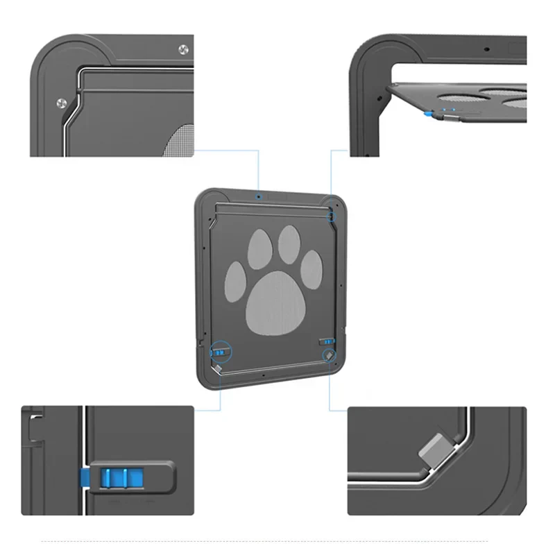 4-Way Lockable Pet Door – Durable Plastic Dog & Cat Flap for Screen Windows and Doors - Image 5
