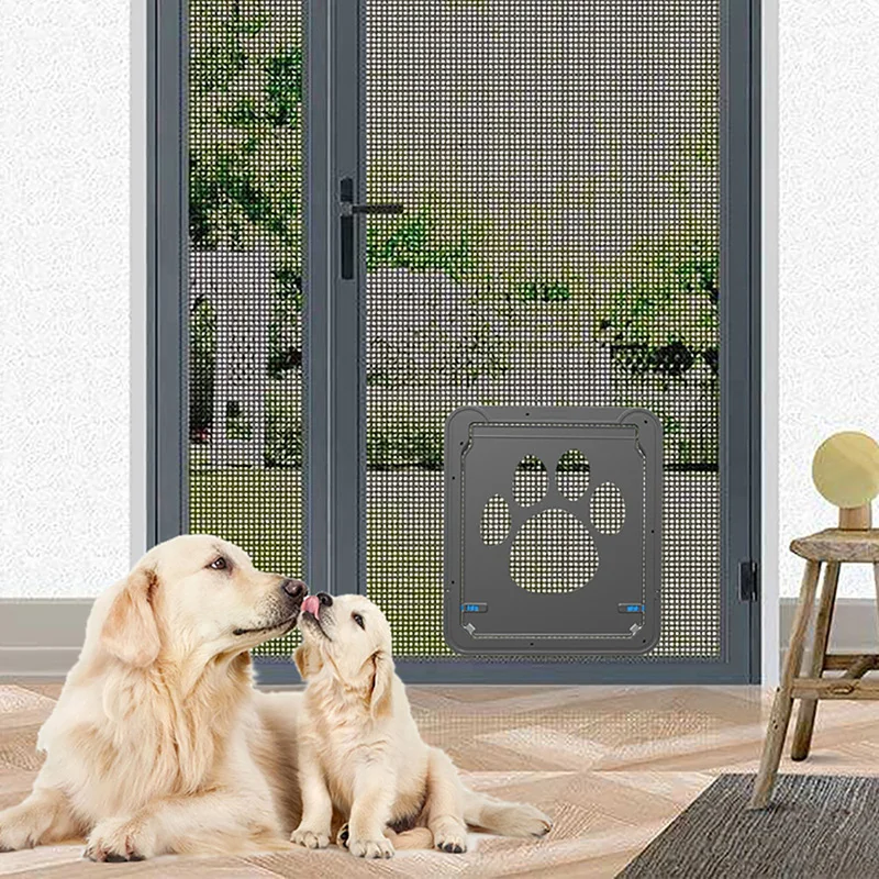 4-Way Lockable Pet Door – Durable Plastic Dog & Cat Flap for Screen Windows and Doors - Image 6