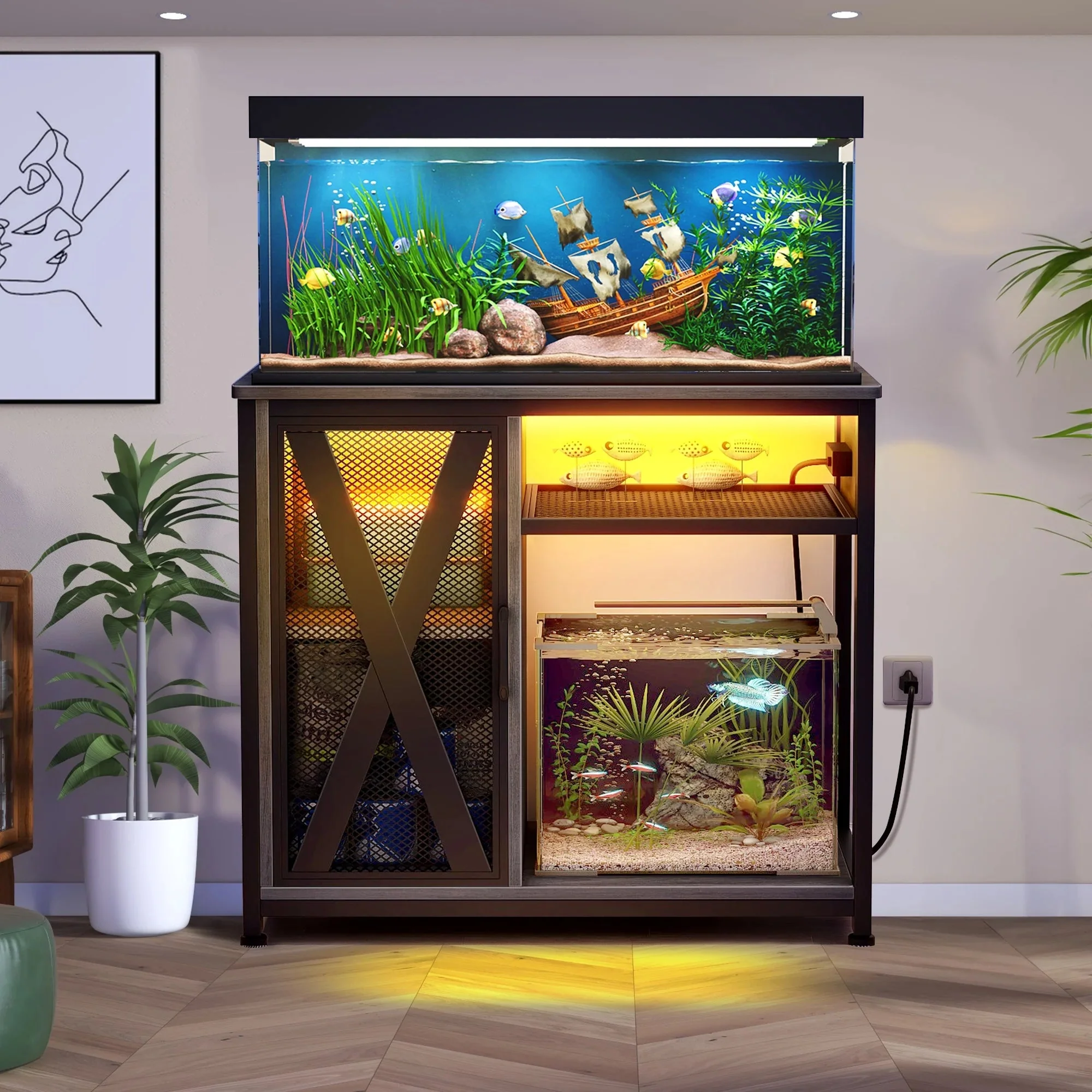 40-50 gallons Fish Tank Stand with Power Outlets - Image 2
