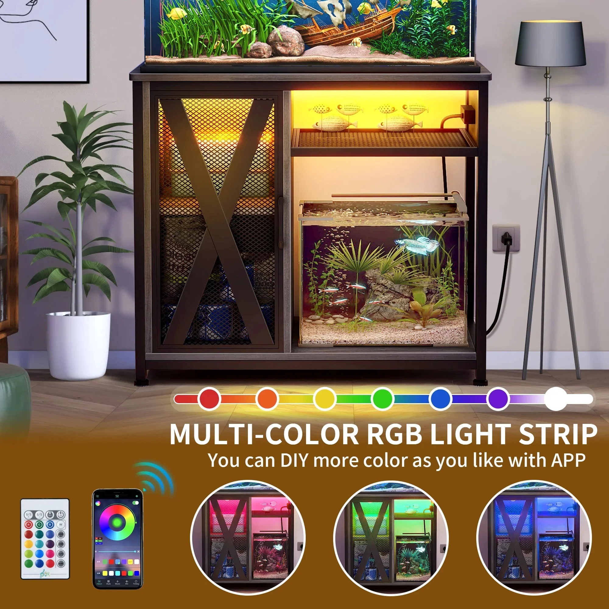 40-50 gallons Fish Tank Stand with Power Outlets - Image 3