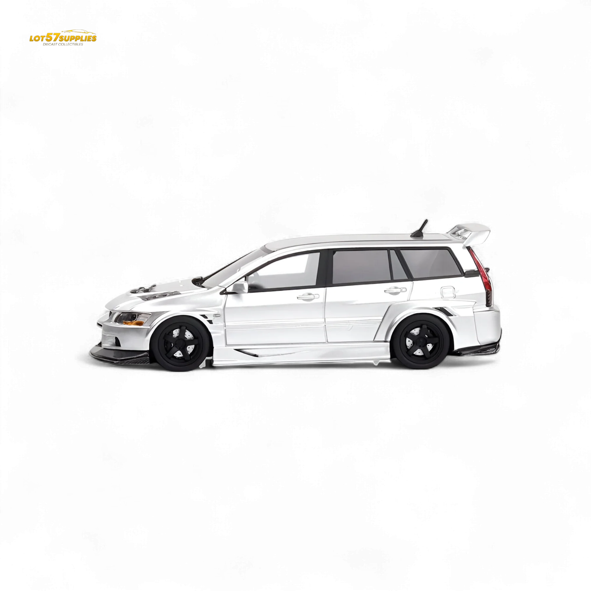 404ERROR Mitsubishi Lancer EVO 9 Wagon Glossy Silver 1:64 - Image 4