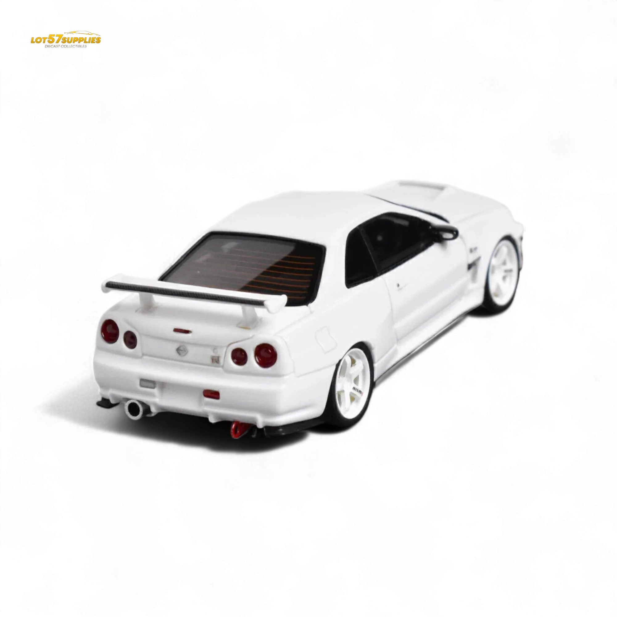 404ERROR Nissan Skyline GT-R R34 Customized White 1:64 - Image 2
