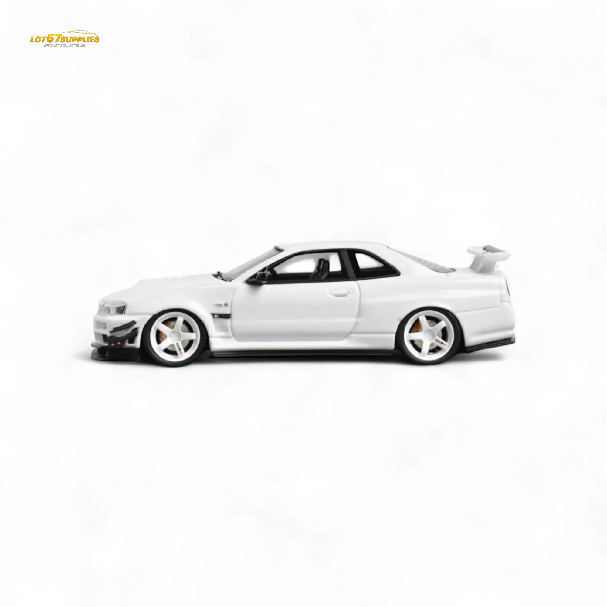 404ERROR Nissan Skyline GT-R R34 Customized White 1:64 - Image 3