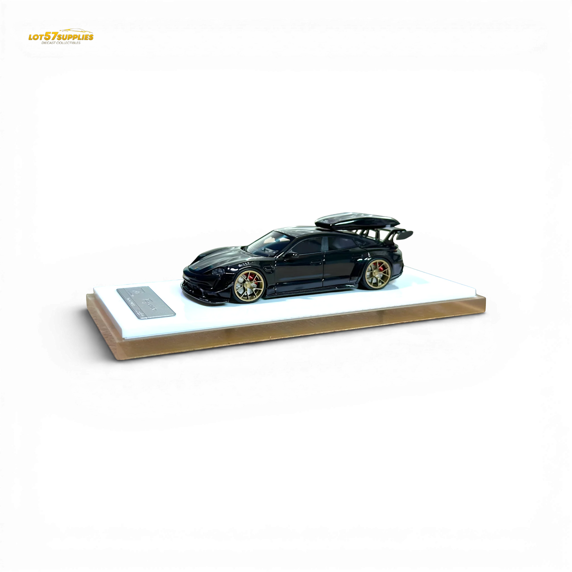 404ERROR Porsche Taycan Black with Roof Box 1:64 - Image 2