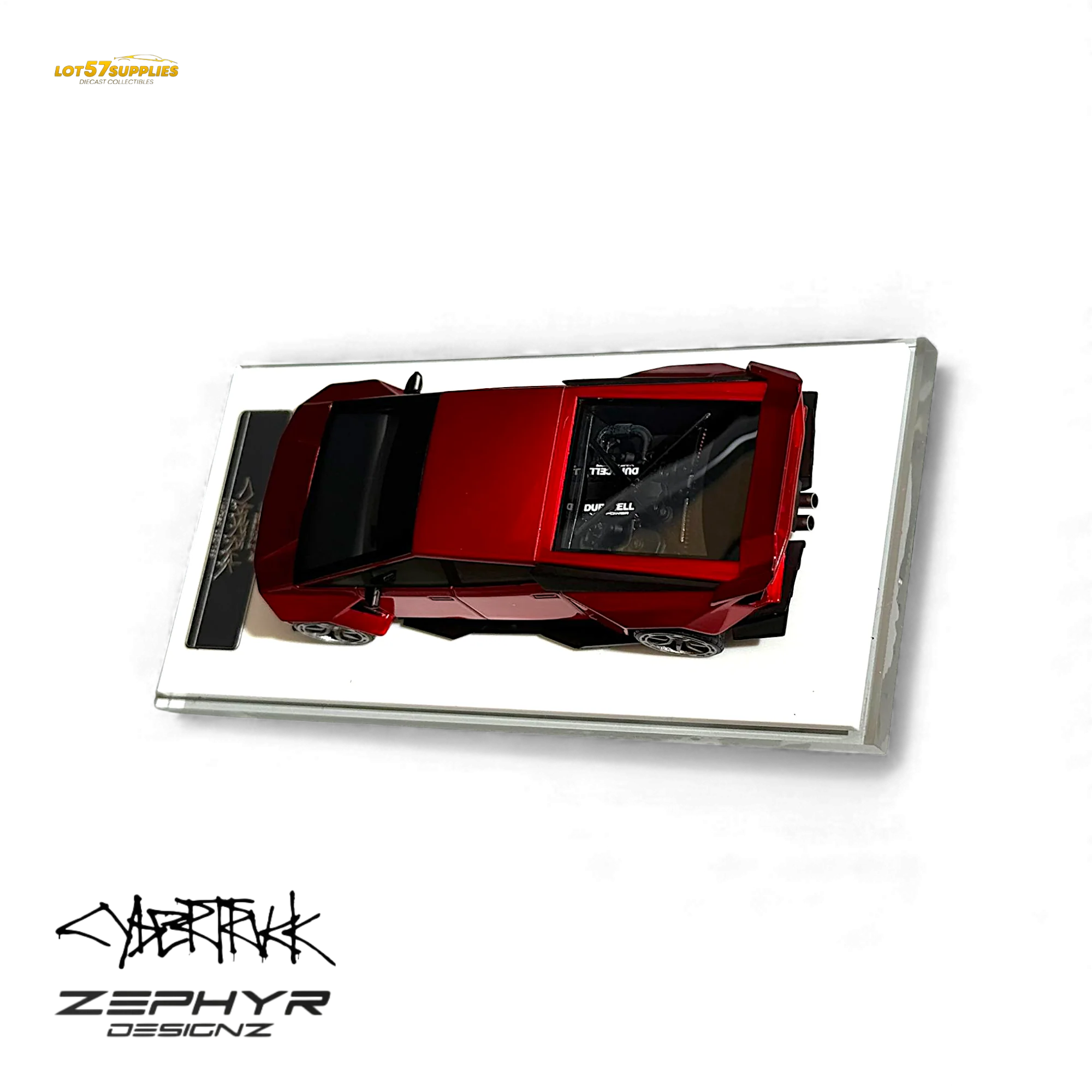404ERROR Tesla Cybertruck Custom Widebody Lowered - Metallic Red 1:64 - Image 5