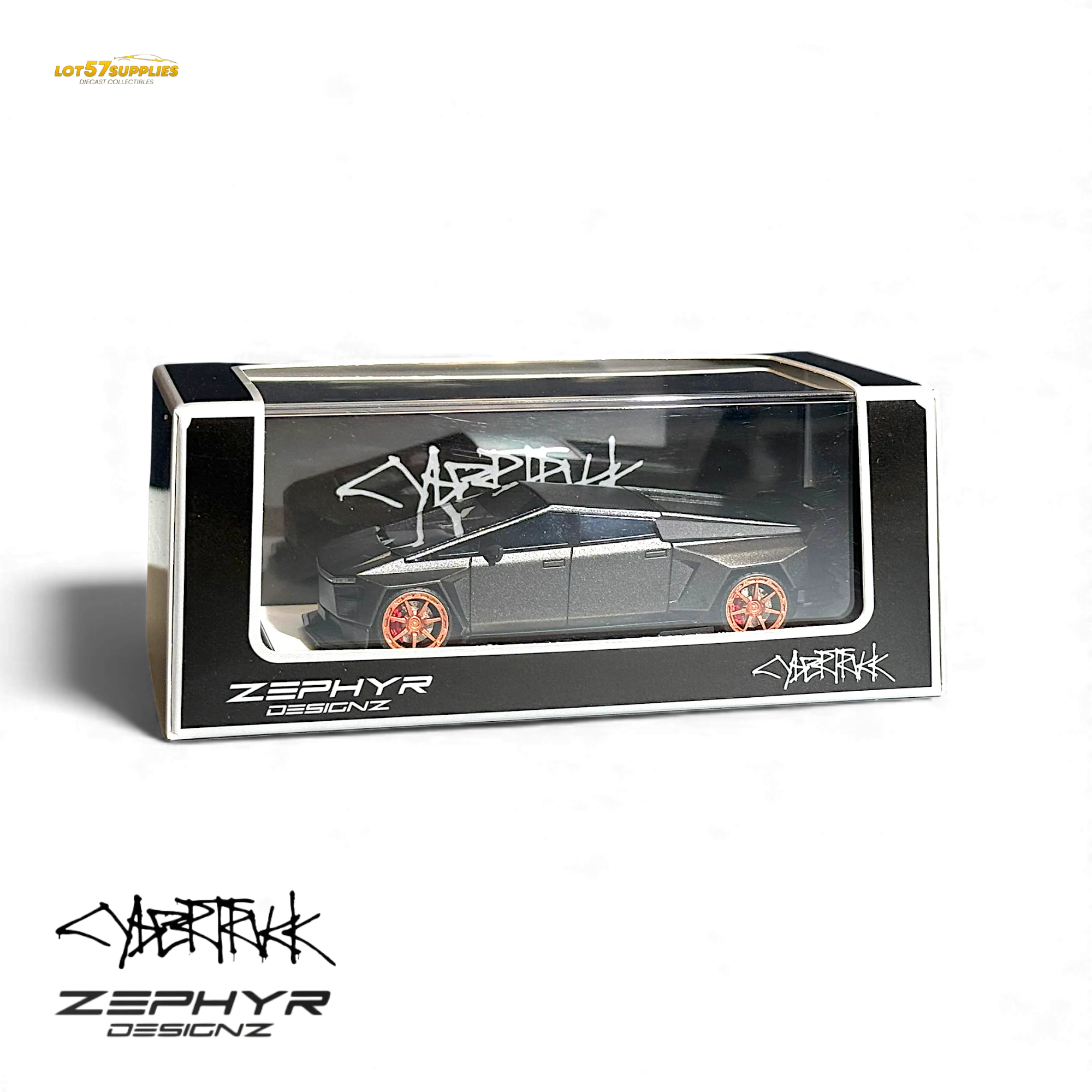 404ERROR Tesla Cybertruck Custom Widebody - Matte Gray 1:64 - Image 2