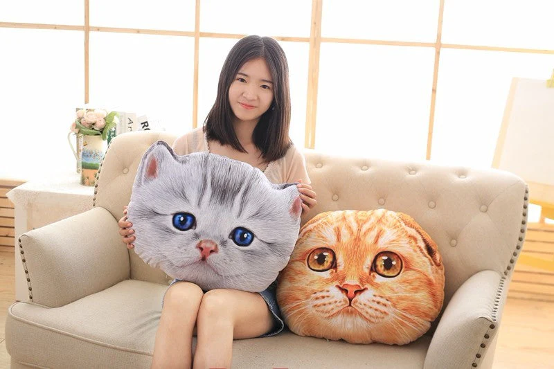 40cm&50cm Cat Pillow Car Cushion Creative Stuffed Cute Cat shape Nap pillow Cute seat cushion Plush Toys Animal Pillow - Image 2
