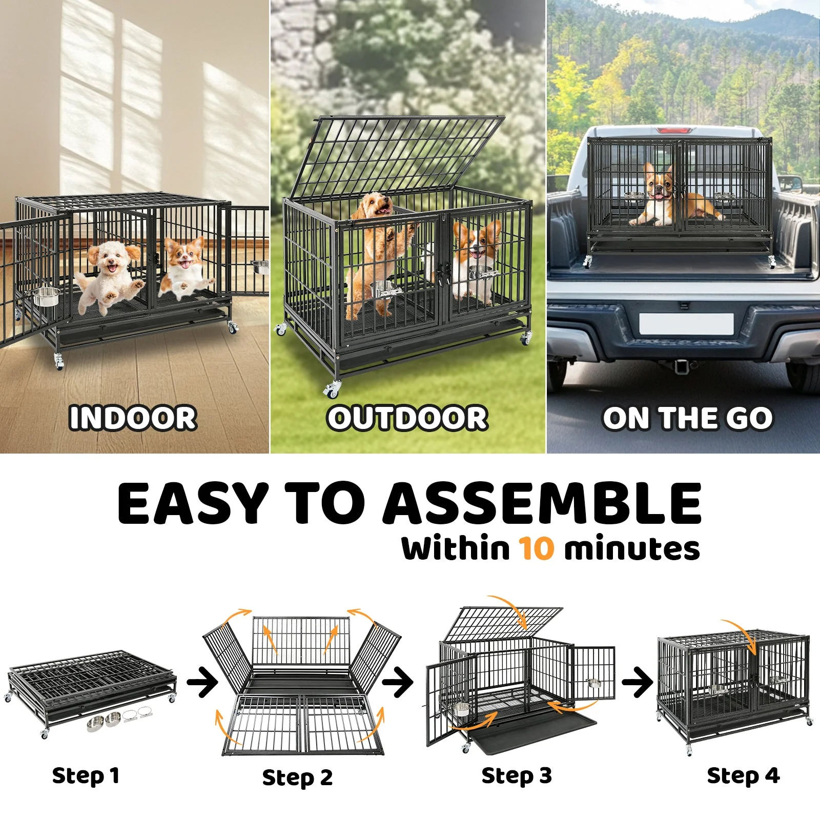 42" Collapsible Dog Crate 43ST - Image 8