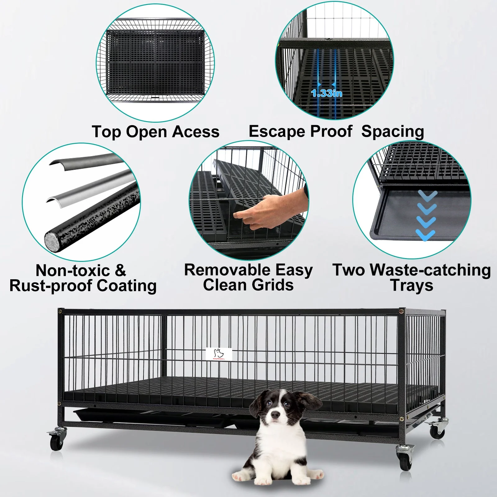 43" Metal Dog Whelping Box WHLP01 - Image 5