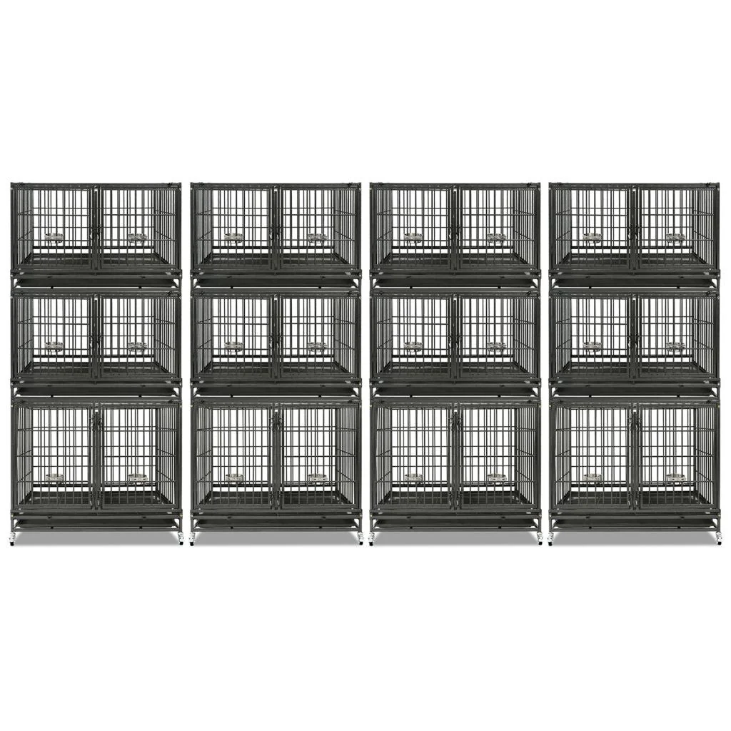 43" Three-Tier Foldable Dog Crate 43TTS - Image 10