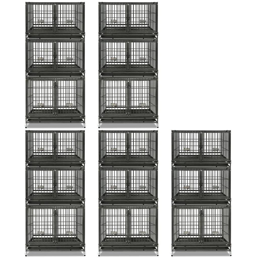 43" Three-Tier Foldable Dog Crate 43TTS - Image 11
