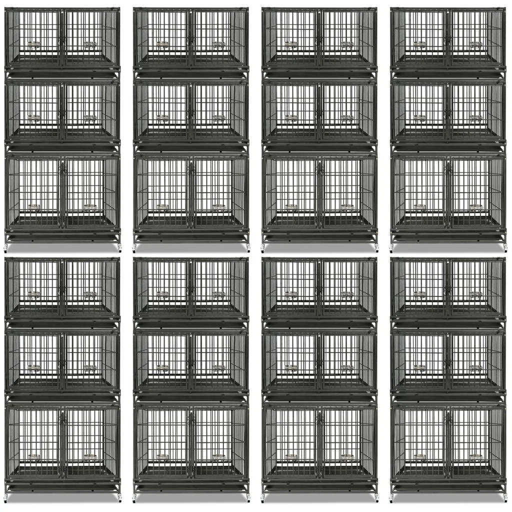 43" Three-Tier Foldable Dog Crate 43TTS - Image 14