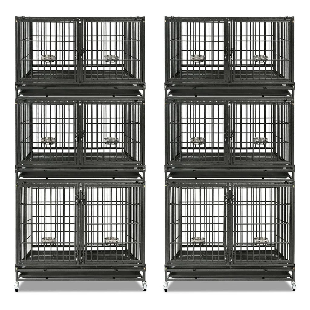 43" Three-Tier Foldable Dog Crate 43TTS - Image 8